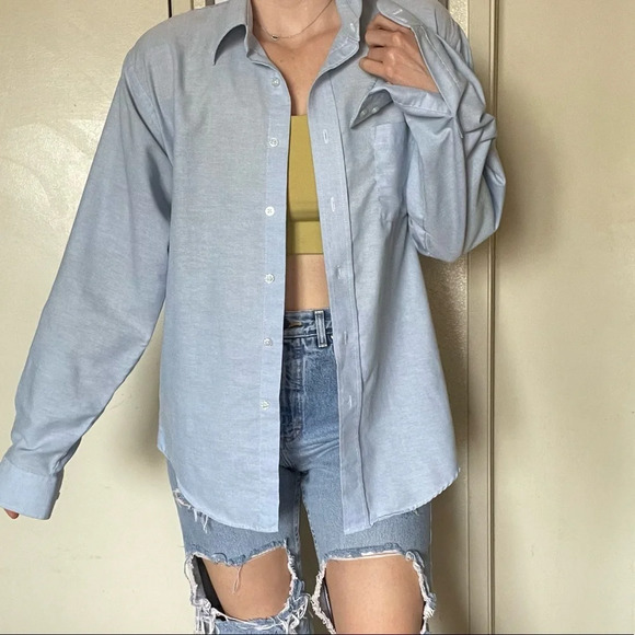 Vintage botany 500 unisex men’s women’s oversized blue button down shirt - Picture 2 of 12